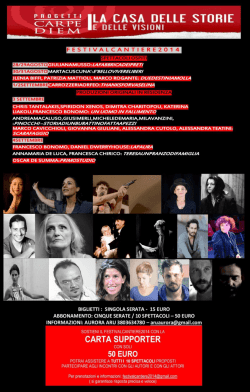 Festival Cantiere 2014 alla Casa Deslle Storie a