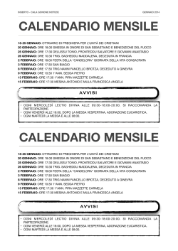 Calendario Mensile - Parrocchia Nostra Signora di Bonaria