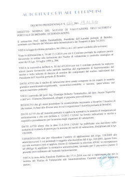 D.P. 184 del 19.11. 2014 - Autorità Portuale di Brindisi