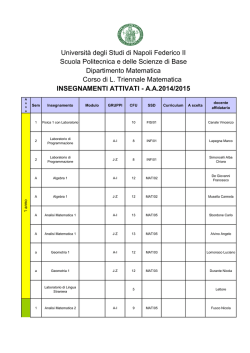 Insegnamenti attivi - Scuola Politecnica e delle Scienze di Base