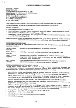 curriculum professionale Ing Giovanni Sturaro