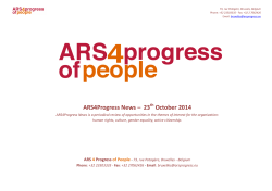 ARS4Progress Newsletter - Ars for Progress of People