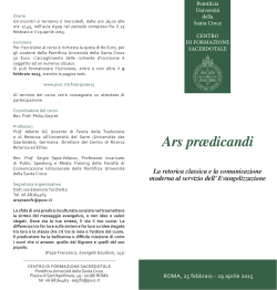 Ars prædicandi - Pontificia Università della Santa Croce