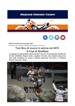 Il grande trial comincia da Sheffield con Toni Bou