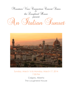 An Italian Sunset - Mountain View International Festival of Song and