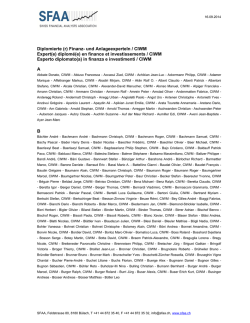 Diplomierte (r) Finanz- und AnlageexperteIn / CIWM Expert(e