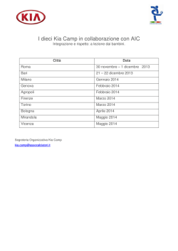 I dieci Kia Camp in collaborazione con AIC