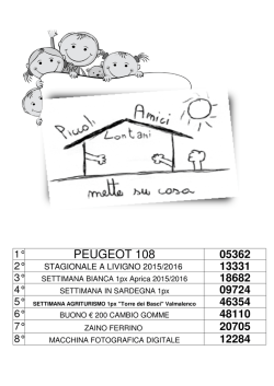 MAIL NUMERI VINCENTI 2015 - Associazione Piccoli Amici Lontani