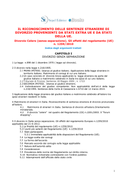 il riconoscimento delle sentenze straniere di divorzio provenienti da