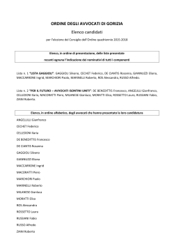 Elenco candidati elezioni COA GO 2015-2018
