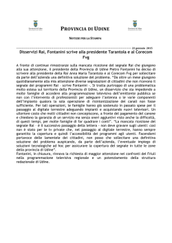 Disservizi Rai, Fontanini scrive alla presidente Tarantola e al