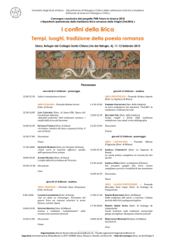 I confini della lirica - Universit&agrave; degli Studi di Siena