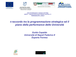 Il raccordo tra la programmazione strategica ed il piano