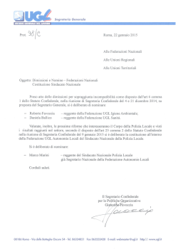 - ,J Segreteria Generale - Portale Ugl della Federazione delle