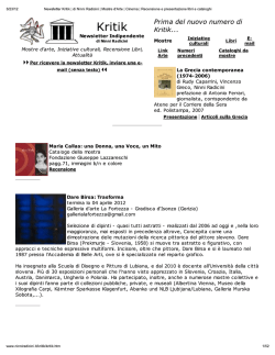 Print - Newsletter Kritik | di Ninni Radicini | Mostre