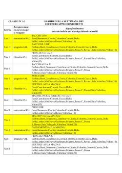 CLASSE IV AL ORARIO DELLA SETTIMANA DEI RECUPERI