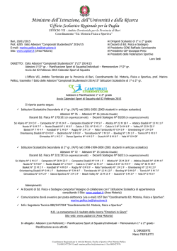 ffffffffffffffffffCirc. Prov. Esito Adesioni Campionati Studenteschi 2014-15