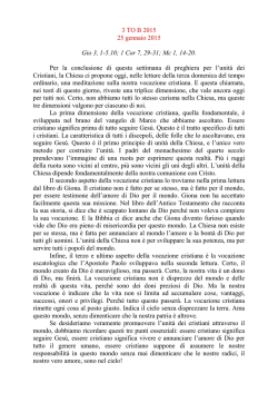 III Domenica del T.O. - 2015