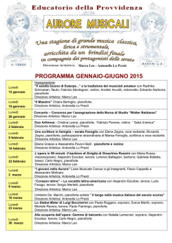 Programma AURORE MUSICALI 2015