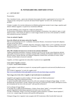 IL NOTIZIARIO DEL SERVIZIO CIVILE
