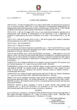 Decreto - Ufficio Scolastico Regionale per la Puglia