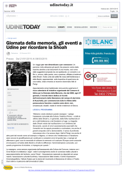 Giornata della memoria, gli eventi a Udine per ricordare la Shoah