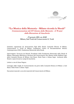 “La Musica della Memoria - Milano ricorda la Shoah”