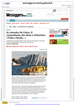 In cattedra De Falco, il comandante che disse a Schettino: &laquo;Vada a