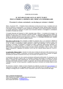 COMUNICATO STAMPA - Consiglio Nazionale del Notariato
