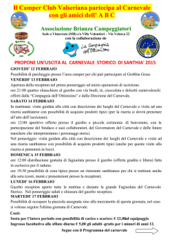 Il Camper Club Valseriana partecipa al Carnevale con gli amici dell