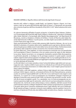 INAUGURAZIONE DEL 453&deg; - Universit&agrave; degli Studi di Sassari
