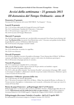 20150125 avvisi-foglio - Parrocchia San Giovanni Evangelista