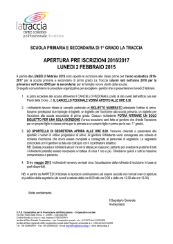 procedura accoglienza iscrizioni 2 febbraio a s 2016-2017