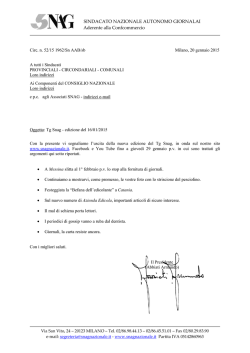 Documenti - SNAG Sindacato Nazionale Autonomo Giornalai