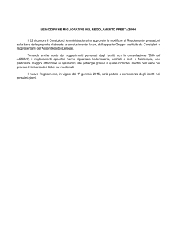 le modifiche migliorative del regolamento prestazioni