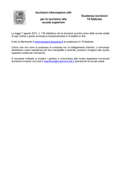 Iscrizioni informazioni utili per le iscrizioni alla scuola superiore