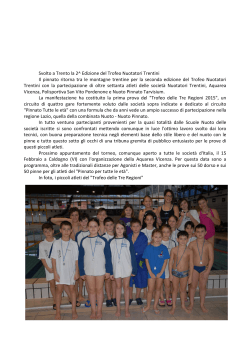 Svolto a Trento la 2^ Edizione del Trofeo Nuotatori