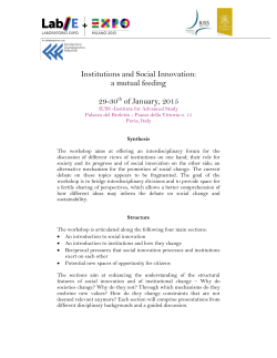 Institutions and Social Innovation - Fondazione Giangiacomo Feltrinelli