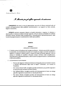 DM 29 dicembre 2014 - Il Ministro per gli Affari Regionali