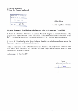 documento di validazione performance
