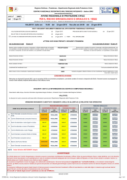 Avviso rischio idrogeologico per il 23/01/2015