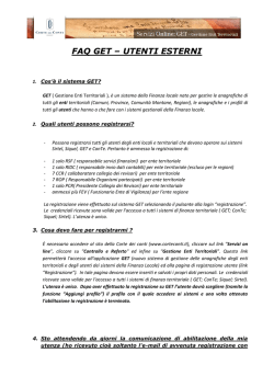 FAQ GET &ndash; UTENTI ESTERNI