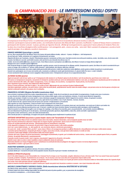 il campanaccio 2015: impressioni degli ospiti