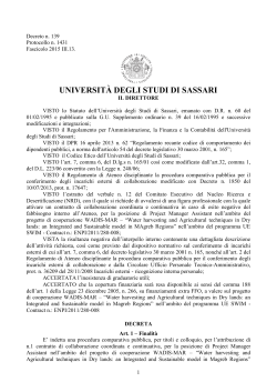 Bando - Università degli Studi di Sassari