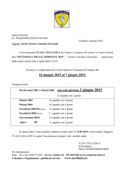 invito Torneo Calcistico Giovanile