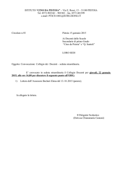 ISTITUTO &ldquo;CINO DA PISTOIA&rdquo; &ndash; Via E