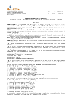 Ordinanza Sindacale n. 5 del 22/01/2015