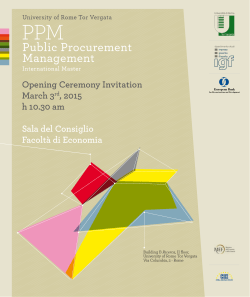 Opening Ceremony Invitation March 3rd, 2015 h 10.30 am Sala del