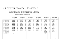 I.S.LS.S "O. Conti"a.s. 2014/2015 Calendario Consigli di Classe