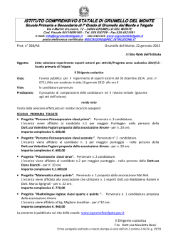 Bando reperimento esperti esterni prot. 6751A6 del 30/12/2014